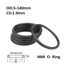 Уплотнительное кольцо CS 1,9 мм OD 5 ~ 140 мм, черное NBR, уплотнительная прокладка, нитриловая бутадиеновая резиновая прокладка, шайба с маслостойкостью, круглая форма 2024 - купить недорого
