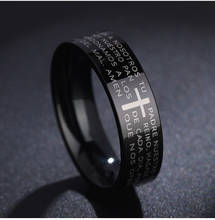 MOREDEAR 6MM 316L Stainless Steel Black Bible Rings Titanium Steel Rings For Women and Men 2024 - buy cheap