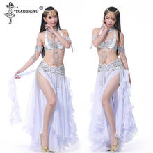 Belly Dance Costume Belly Dance Sets Wear Split Skirt Belly Dance Bra Belt Sequins Diamond Belly Dancing Stage Hot Women New 2024 - buy cheap