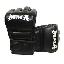 Дешевые ММА Боксёрские перчатки на пол пальца Sanda Muay Thai перчатки из искусственной кожи Профессиональный тхэквондо тренировочная перчатки 2024 - купить недорого