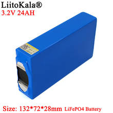 Liitokala-Paquete de batería de 3,2 V y 24Ah, fosfato LiFePO4 de gran capacidad, 24000mAh, baterías de motor de motocicleta y coche, modificación + níquel 2024 - compra barato