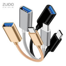 Cabo de extensão 3 cores tipo-c para usb 3.1 otg, adaptador conveniente para telefone celular, recarregável, pc, computador 2024 - compre barato