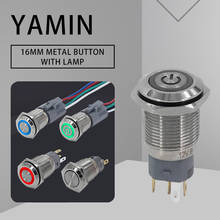 16mm Metal Push Button Switch Lamp Momentary Reset / Latching Locking Electrical Power Supply Waterproof 3/5 Pins 2024 - compre barato