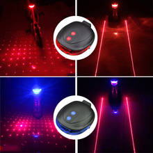 New Bicycle Rear Light Safety Tail Lamp 5 Led Bicycle Light 2 Lasers Bike Cycling Lights Waterproof Mountain Bicycle Lights Lamp 2024 - buy cheap