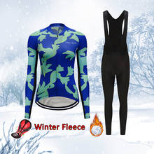 Inverno roupas de ciclismo feminino conjunto de lã térmica bicicleta camisa bib calças femininas 2022 quente bicicleta roupas esporte terno mtb vestido kit 2024 - compre barato
