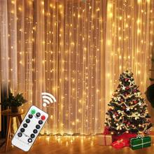 3m cortina led luzes de fadas controle remoto luzes da corda usb decoração natal para casa quarto festa casamento luzes do feriado 2024 - compre barato