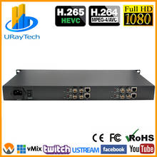 HEVC 1U Chassis 4 Channels SD HD 3G SDI to IP Streaming Encoder IPTV H.265 H.264 Live Encoder with HTTP UDP RTSP HLS ONVIF RTMP 2024 - buy cheap