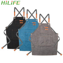 HILIFE With Pockets New Fashion Canvas Kitchen Aprons For Grill Restaurant Cafes Beauty Nails Studios Uniform Chef Work Apron 2024 - buy cheap