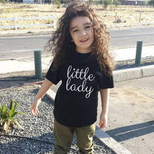 Camisa bonita de menina, camiseta de manga curta com estampa de letras engraçada para crianças e meninas, camiseta casual 2024 - compre barato
