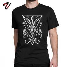 Printed T Shirts for Men Sigil Of Lucifer And Baphomet Tee Shirt Customized Cotton Hip Hop T-Shirts Christmas Present Clothing 2024 - buy cheap