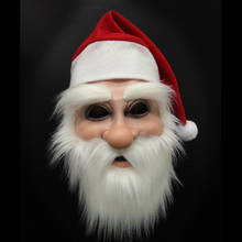 Santa Claus Cosplay Mask Adult Latex Christmas Costume Props Headgear with Hat 2024 - buy cheap
