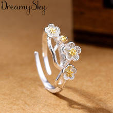 Punk Silver Color  Flower Finger Rings For Women Antique Ring Christmas Gifts Jewelry 2024 - buy cheap