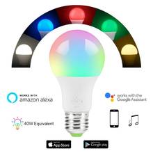 Bombilla de luz regulable con Control remoto por aplicación inteligente, Wifi, para Alexa, Google home, 16 millones de colores 2024 - compra barato