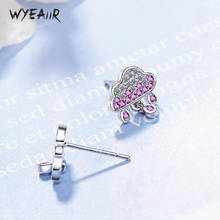 WYEAIIR Color Gradient Cloud Raindrop Personality Versatile Romance 925 Sterling Silver Female Stud Earrings 2024 - buy cheap