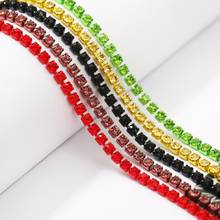 1yard/bag 2/2.4/2.8mm Sew On Color Chain Crystal Rhinestone Chain Dense Claw Glass Rhinestone Trim DIY Accessories 2024 - buy cheap