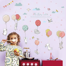 Adesivo de parede com dois coelhos, adesivo de coelho para decoração de crianças, papel de parede removível para decoração de casa, sala de estar, quarto 2024 - compre barato