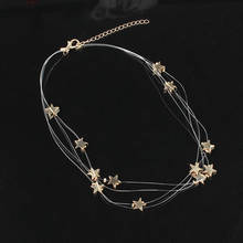 Женское Ожерелье с прозрачной цепочкой, многослойное ожерелье золотистого/серебристого цвета с кулоном, модель XL933 2024 - купить недорого