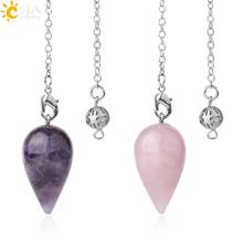 CSJA Water Drop Natural Stone Pendulum for Dowsing Spiritual Divination Wicca Healing Crystal Pointed Pendule Reiki Jewelry G399 2024 - buy cheap