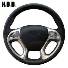 Hand-stitched Steering Wheel Cover Black Artificial Leather Car Steering Wheel Cover for Hyundai ix35 Tucson 2011-2015 2024 - buy cheap