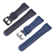 Luxury Blue Black 24mm Silicone watchband For Graham strap Racing Bent Watch band Rubber Bracelet with stainless steel buckle 2024 - buy cheap