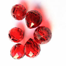 Lustre de cristal k9 de cor vermelha, 20mm, alta qualidade, decoração de casa, porta, cortina de vidro, esfera, decoração de casamento 2024 - compre barato