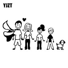 YJZT 17.8X9.1CM Happy Family Vinyl Decals Cartoon Window Decoration Car Stickers C25-1243 2024 - buy cheap