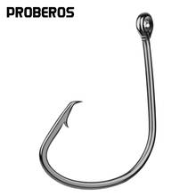 PROBEROS fishhook 7381 fishing Hooks 1-1/0-2/0-3/0-4/0-5/0# Sport Cirle Hook black color Jig Big Hook 2024 - buy cheap