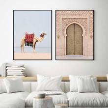 Camel Boho Style Posters and Prints Moroccan Ancient Gate Wall Art Pictures Nordic Decoration Home Wall Decor Canvas Painting 2024 - buy cheap