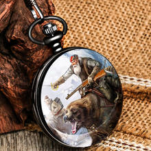 Men's Practical Gift Battle Bear Men's Pocket Watch Individuality Durable Big Dial Comfortable Pendant Present For Boyfriend 2024 - buy cheap