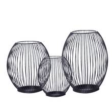 Suporte para velas decorativo 3 pçs, de metal, para decoração de casa, preto, para mesa, led, novo 2024 - compre barato