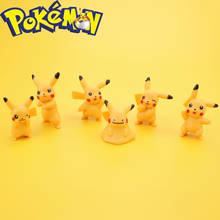 TAKARA TOMY-figuras de acción de Pikachu, muñecos de Pokémon hechos a mano, figuras de acción para Decoración de Pastel, juguetes para niños, 6 uds. 2024 - compra barato
