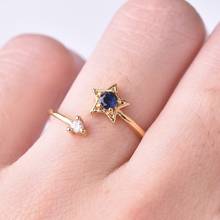 Высококачественное милое маленькое кольцо с фианитом и звездой для женщин регулируемое кольцо цвета розового золота ювелирные изделия 2024 - купить недорого
