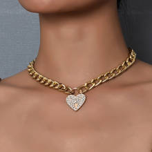 YWZIXLN-collar con colgante de corazón de cristal para mujer, joyería elegante, estilo Punk, cadena geométrica, moda N0182, 2021 2024 - compra barato