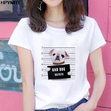 Novo verão bonito cão mau padrão impressão camisetas roupas femininas vogue hipster t camisa feminina engraçado interessante harajuku tshirt topos 2024 - compre barato