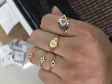 Anillo delicado de circonia cúbica para mujer y niña, sortija fina de color dorado con diseño de flores, Circonia cúbica, zirconia, circonita, zirconita, zirconita, alta calidad 2024 - compra barato