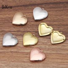 BoYuTe (10 Pieces/Lot) 29*27*7MM Metal Brass Glossy Heart Locket Pendant Can Open Insert Photo Memory Locket 2024 - buy cheap