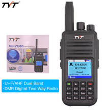 Walkie talkie TYT MD-UV380, radio de banda Dual VHF + UHF digital DMR, radios bidireccionales MDUV380, ranura de tiempo dual transcei, pantalla dual a color 2024 - compra barato