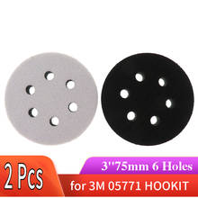 2 Pack 3 Inch 75 MM 6 Hole Buffing Pad Soft Buffer Sponge Interface Cushion Pad for Sanding Pads Hook Loop Abrasive Tools 2024 - buy cheap