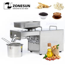 ZONESUN fría automática Máquina De Prensa De Aceite comercial Extractor de aceite de Control de temperatura girasol maní aceite de semillas de Presser 110V220 2024 - compra barato