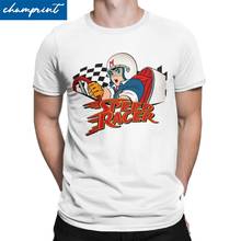 Camiseta masculina speed racer meteoro, camiseta de algodão masculina mach 5, legal, manga curta, gola careca, 4xl 5xl 6xl roupas 2024 - compre barato