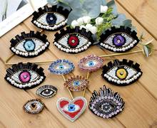 Rhinestone Beading Eyes Applique 3D Sew On Crytal Pearl Patches For Clothing Badge Paste For Clothes Bags Shoes Socks Decoration 2024 - buy cheap