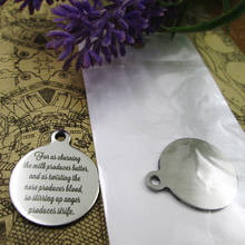 10pcs--"For as churning the milk produces butter..."stainless steel more styles for choosing DIY Charms Bible gold sentence 2024 - buy cheap