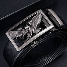 Luxury Belt for Men Genuine Leather Belt Automatic Slide Buckle Gray Eagle Buckle Belt Male Black Cowhide Belt Retro Barry.Wang 2024 - buy cheap