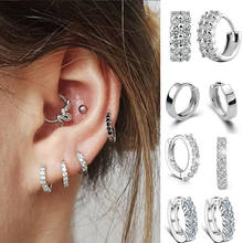 Luxury Stud Earrings Cz Silver Color Circle Earring For Women Earing Fashion Jewelry Female Butterfly Brincos oorbellen 2024 - buy cheap