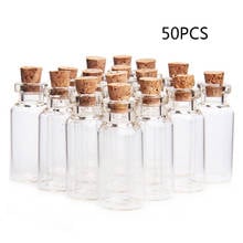 50 pieces 5ml Wish Bottles Mini Empty Clear Glass Bottle With Cork Small Tiny Vials Jars For Wedding Holiday Decoration Crafts 2024 - buy cheap