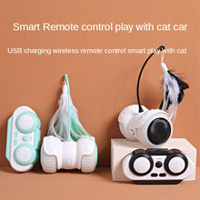 Juguete inteligente con Control remoto para gato, juguete giratorio eléctrico con plumas de colores, divertido para entrenamiento 2024 - compra barato