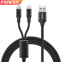 FONKEN 2 In 1 USB Cable Micro USB Type C Cable Charging For Phone 1.2m Android Mobile Quick Charger Cord Fast Charge Type-C Wire 2024 - buy cheap