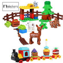 Mailackers Ideas City Train Animals Figures Farm Duck House Car Zoo Dinosaur Figure Elephant Building Blocks Bricks Kid Toy Gift 2024 - buy cheap