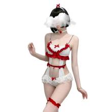 Lingerie sensual feminina, fantasia de enfermeira, uniforme de dramatização, roupa íntima erótica para cosplay em casa 2024 - compre barato