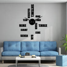 Reloj de pared grande con números y letras en inglés, accesorios de diseño moderno, sin marco, decoración de pared gigante para el hogar 2024 - compra barato